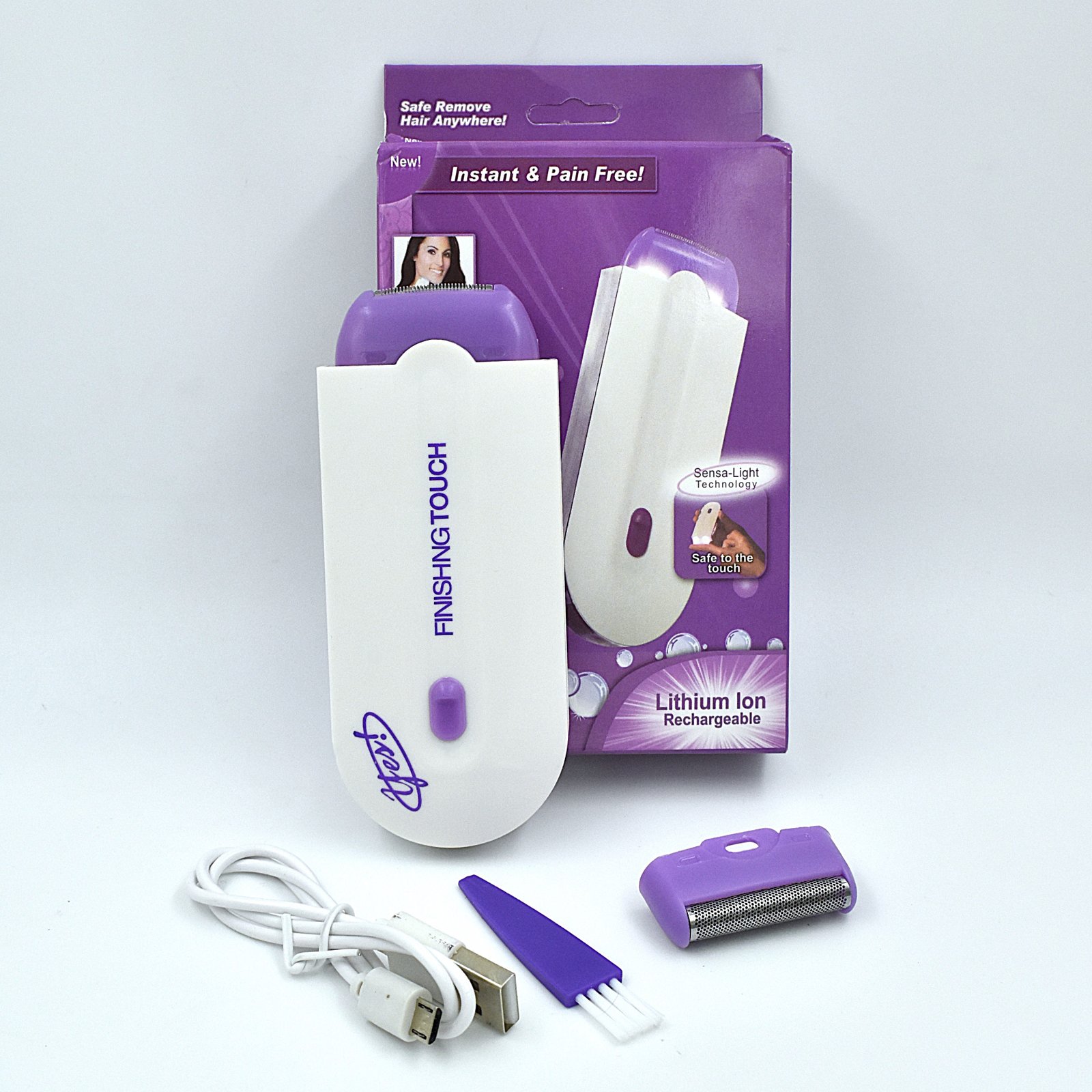 Depiladora Yes Recargable — kit completo con cable USB y cabezal de repuesto